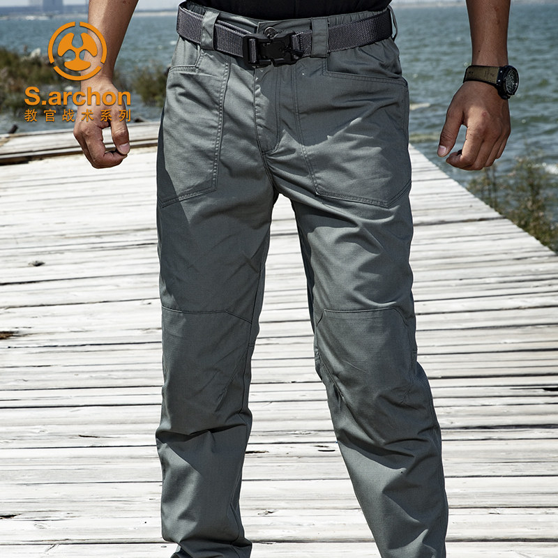 Outdoor Ruling Officer Swift Tactical Pants Man Elastic Spring Autumn Breathable Multi-Pocket Work Pants Loose Military Meme Mountaineering Pants