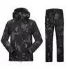Outdoor tactical python camouflage sharkskin soft shell stormtrooper men's clothing pants suit Autumn and winter waterproof warm jacket
