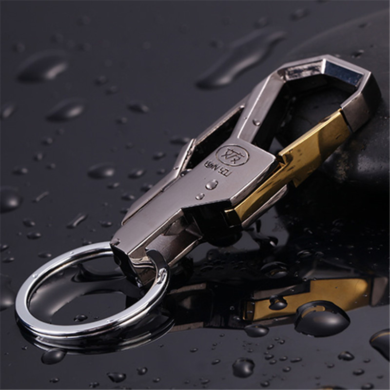 Business men car key button metal multifunction key ring waist hanging simple female type key chain if buckle