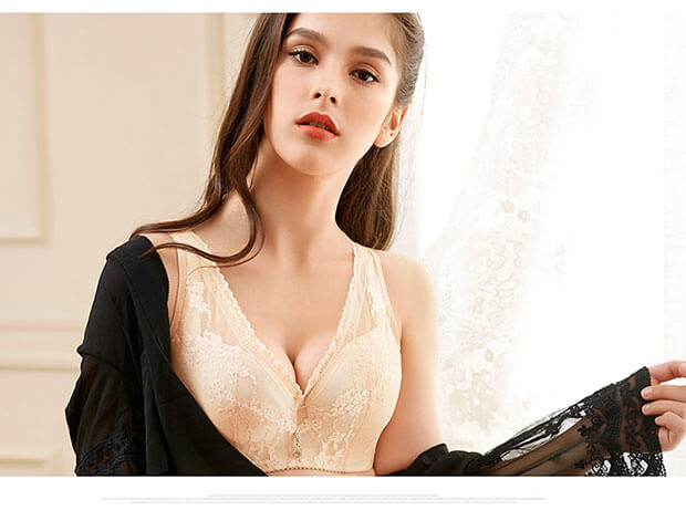 Bộ nhớ siêu mỏng mới có vòng thép mềm trên hỗ trợ áo ngực rộng đeo vai điều chỉnh kiểu nhận sữa XL chất béo đồ lót quần xì áo vú