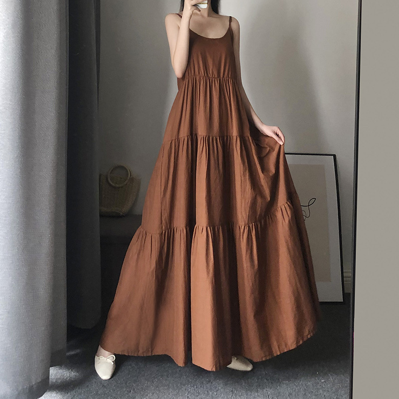 Extra-Long Skirt to the Ankles, Suspender Skirt for Women, Spring and Summer Cotton and Linen Loose Slimming Large Hem Dress, A-Line Skirt, Tiered Skirt Extra-Long Skirt to the Ankles, Suspender Skirt for Women, Spring and Summer Cotton and Linen Loose Slimming Large Hem Dress, A-Line Skirt, Tiered Skirt