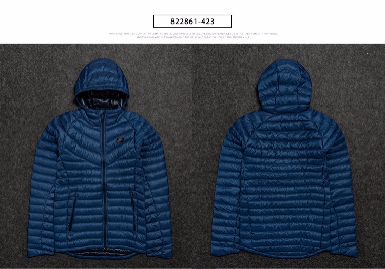 Áo khoác thể thao và áo khoác thể thao thoải mái cho nam / Nike 822861-423 / 010 943373-010 áo lông vũ nam