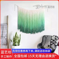 Blue Art Square Bohemian Hand-đan Gradient Nhuộm Tapestry B & B Đặc biệt Tranh Bắc Âu thảm decor treo tường