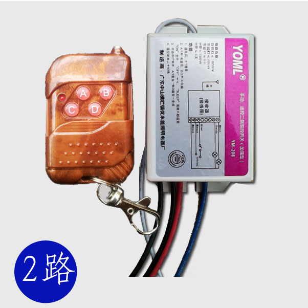 Wireless remote control switch 220v two-way two-way segmented lamp ceiling lamp mahogany portable remote control with battery