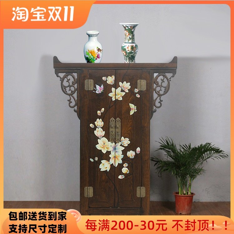 New imitation classical solid camphor wood painted decoration small porch partition for Buddha table shoes meal tea side hall incense case counter