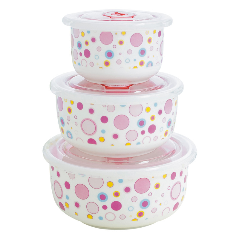 Daily Special Price Ceramic Tableware Rice Soup Bowl Microwave Instant Noodle Bowl Bone China Preservation Bowl Sealed Lunch Box