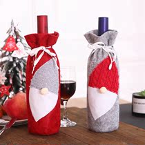 Christmas red wine bag table decoration Christmas red wine bag