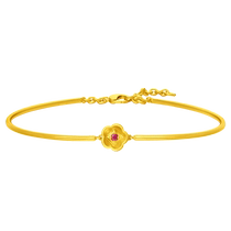 Chow Tai Fook Elegant Flower Temperament 18K Gold and Ruby Bracelet V120385