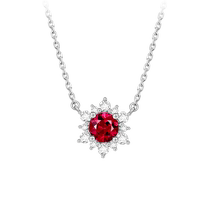 Chow Tai Fook ENZO Snowflake Series 18K Gold Ruby and Diamond Necklace for Women EZV8879