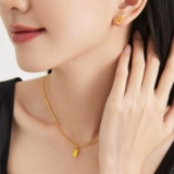 周大福 Милый морковный золотой кролик, асимметричные серьги, подарок на день рождения