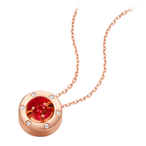 Chow Tai Fook ENZO Same Style for Shopping Malls 18K Gold Ruby and Diamond Necklace for Women EZV8208