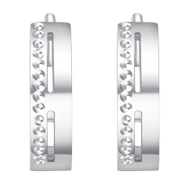 Chow Tai Fook fashionable simple and versatile PT950 platinum earrings for women PT162378 Chinese Valentines Day gift