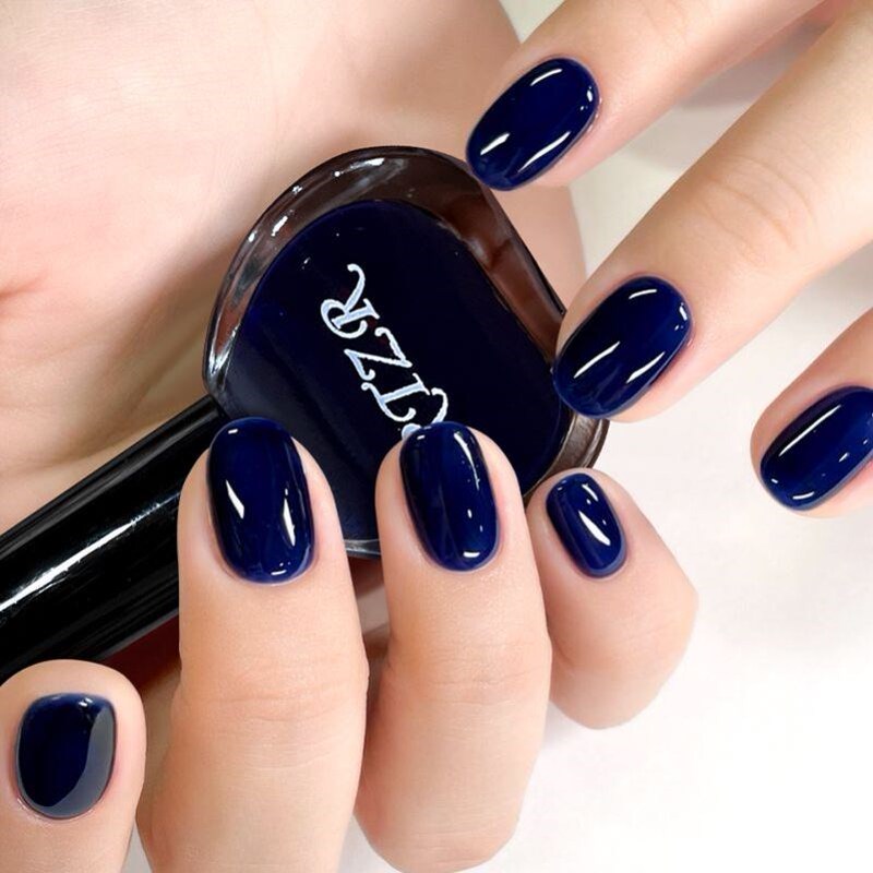 High-End Deep Blue Sapphire Nail Polish ins Whitening No-Bake Quick-Drying Long-Lasting Waterproof Large Bottle Set for Elegant Manicure