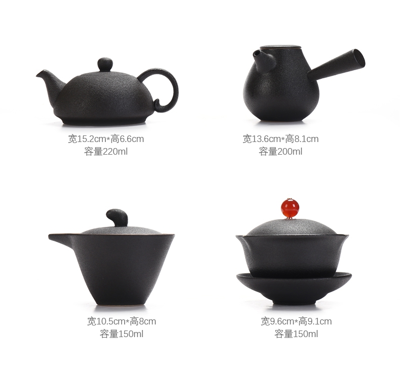 Zen lid bowl of black kung fu tea set I sitting room checking ceramic thick clay POTS we make tea in a office at home