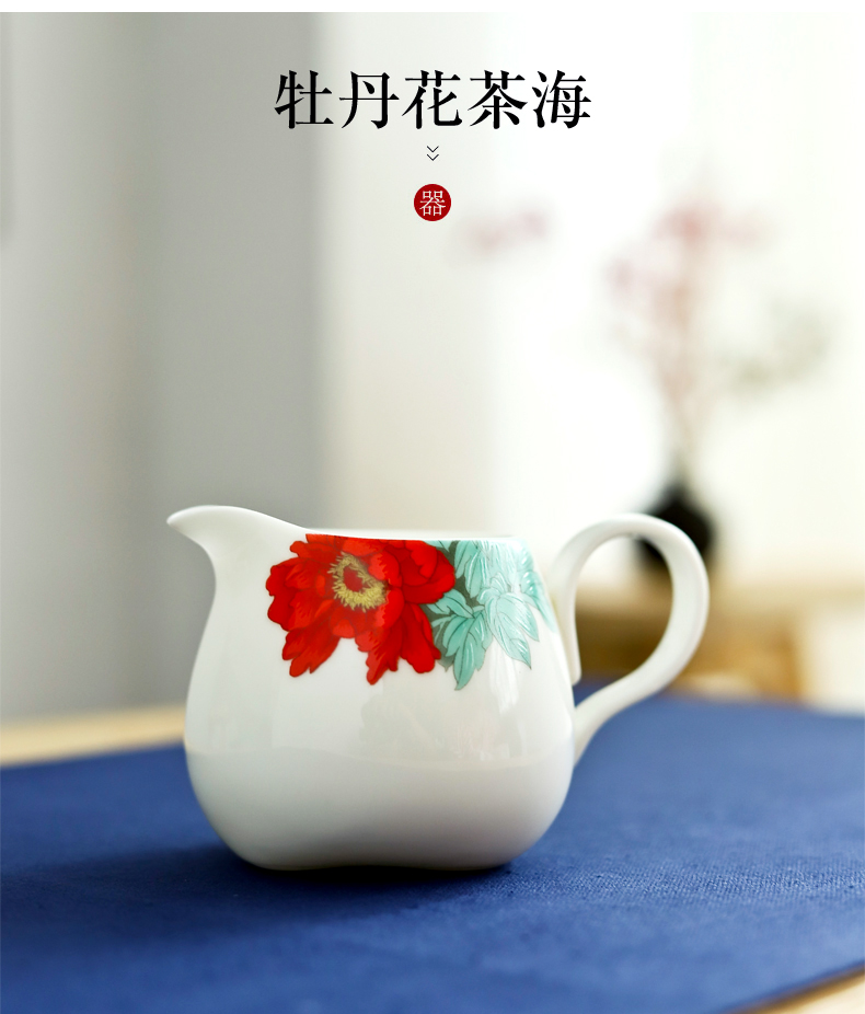 Jade porcelain dehua ceramic fair keller kung fu tea family tea sea high tea is white porcelain and a cup of tea accessories