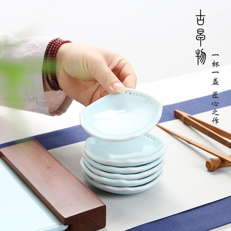 Shadow celadon bowl coasters master cup insulation pad saucer ceramic kung fu tea cup tea accessories