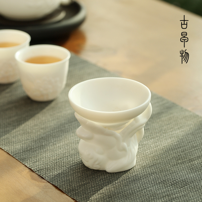 Dehua suet jade hand biscuit firing porcelain) every other kung fu tea tea tea filter ceramic tea accessories