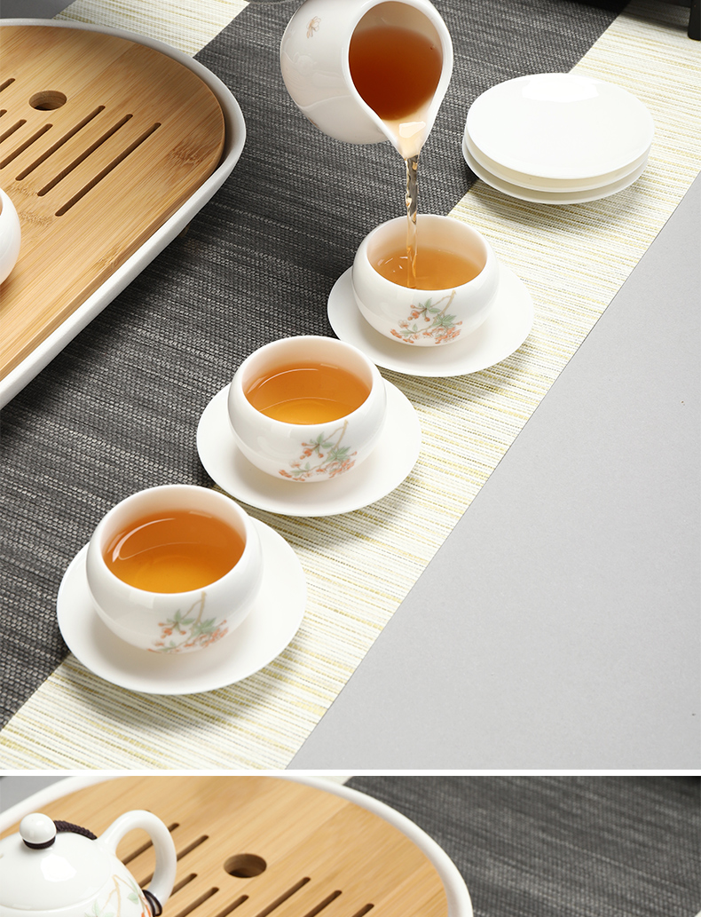 Dehua white porcelain cup mat suet jade master cup insulation pad saucer ceramic kung fu tea tea accessories