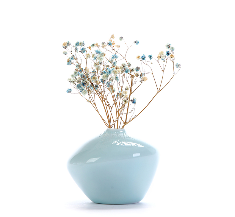 Contracted and I shadow green ceramic floret bottle manually floral outraged dry flower receptacle furnishing articles and fresh living room table decorations