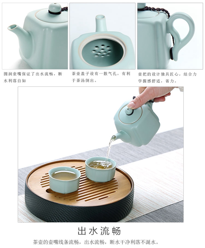 Kung fu tea set your up travel suit on your porcelain teapot portable office household ceramic cups of a complete set of tea tray