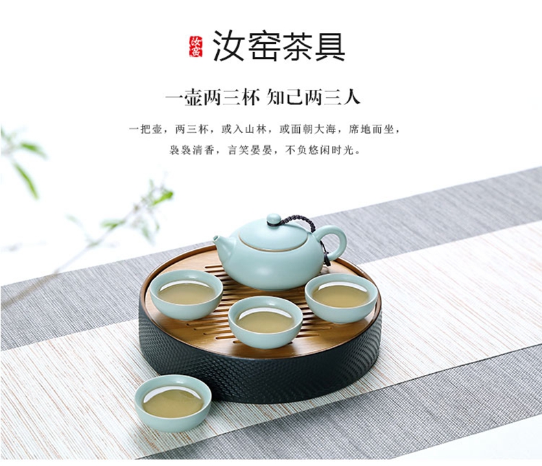 Kung fu tea set your up travel suit on your porcelain teapot portable office household ceramic cups of a complete set of tea tray