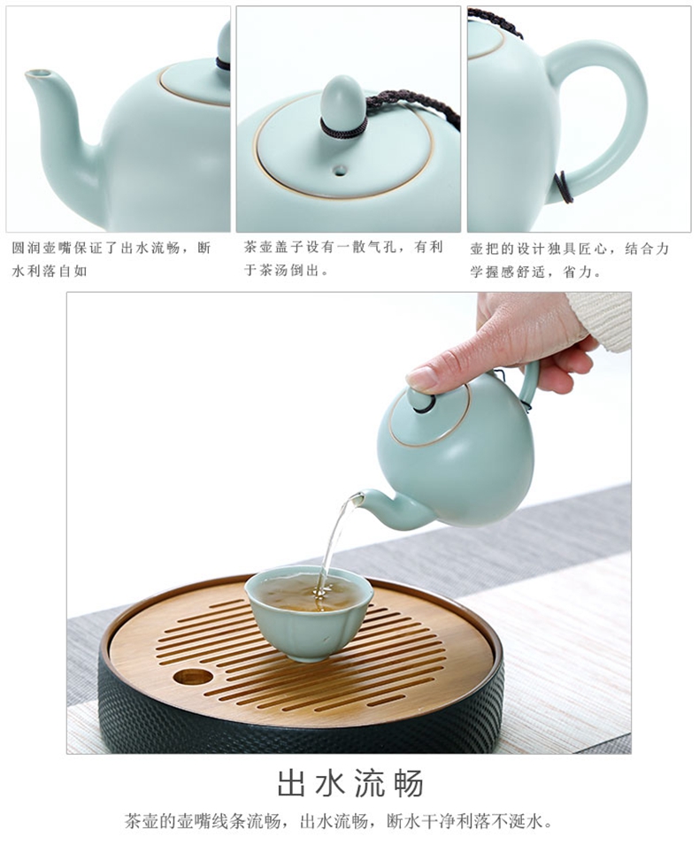 Kung fu tea set your up travel suit on your porcelain teapot portable office household ceramic cups of a complete set of tea tray