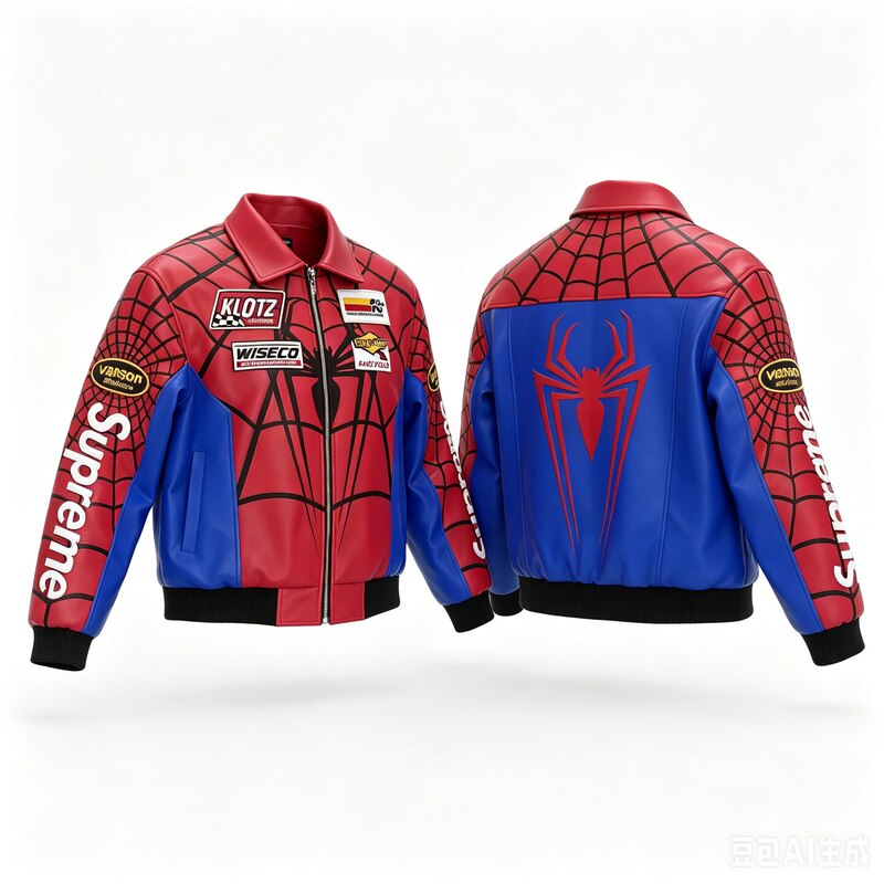 Sup-Style Spider-Man Padded Leather Jacket for Men and Women, Couple Baseball Jacket, American Trendy Brand Clothing Sup-Style Spider-Man Padded Leather Jacket for Men and Women, Couple Baseball Jacket, American Trendy Brand Clothing
