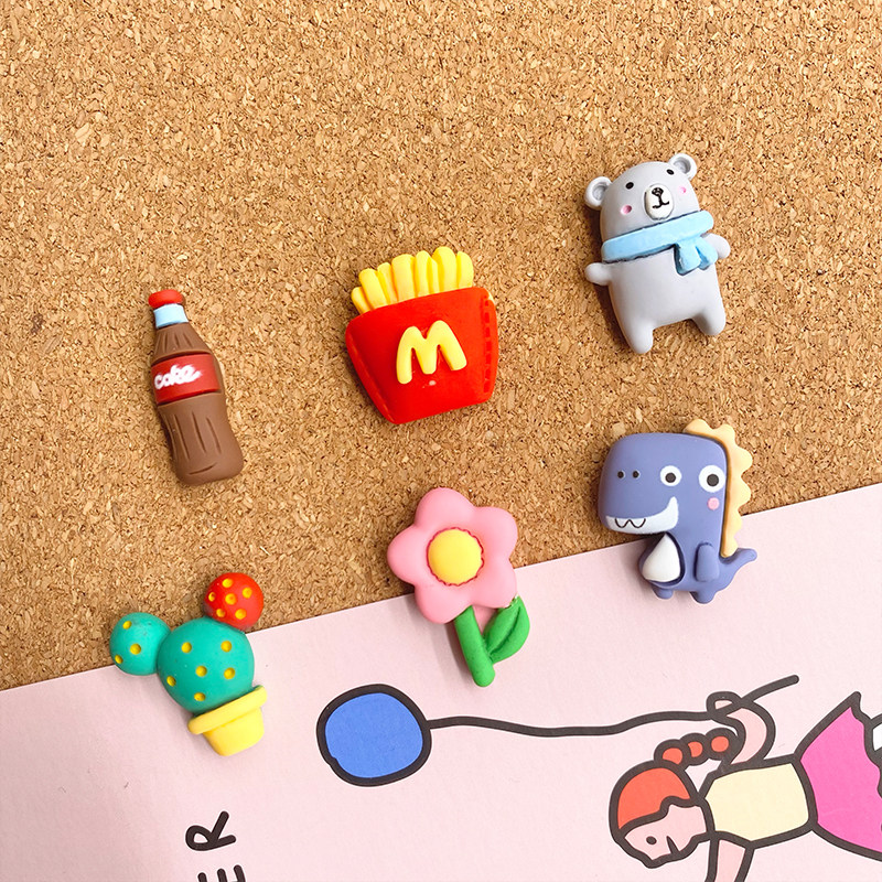 6 animal cartoon cute pushpins dinosaur bear cactus corkboard felt photo wall decoration pushpins