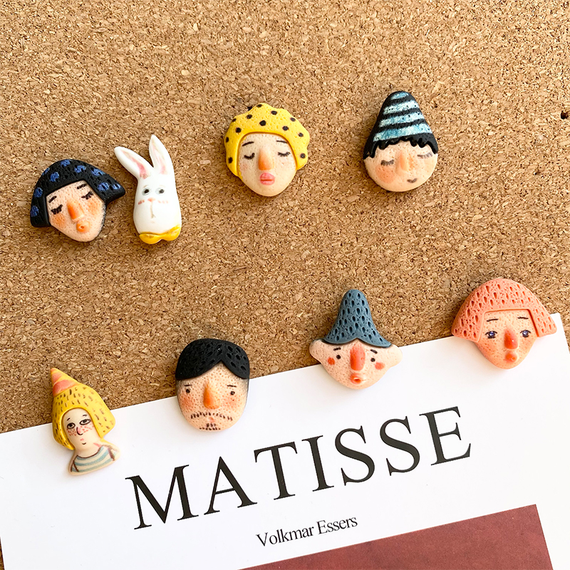 5 graffiti European and American cartoon funny character cute little pushpin cork board felt small press nail photo wall decoration