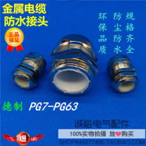 Metal waterproof connector brass nickel plated stainless steel waterproof fixing head waterproof sealing head German PG7-PG63