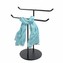 Jewelry rack necklace rack jewelry hanger black two-story display rack metal display rack iron display props can be ordered