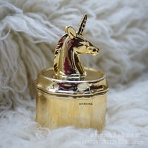 Supply jewelry rack ring storage box unicorn jewelry box earrings storage box gold ceramic ornaments Nordic style