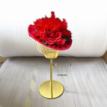 Iron mens and womens head mold adult model head gold head mold gold high-grade hat hat display stand hardware display