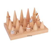 Solid wood ring stand creative cone ring display rack log ring stand 15 ring pallet rack