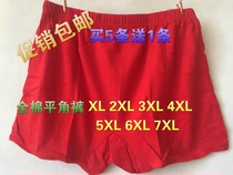 The elderly and the elderly this year of life big red underwear men and women large size cotton wedding four corners flat angle cotton shorts