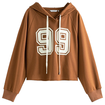 Single bundle large size womens American retro hooded sweatshirt skirt suit womens spring new slightly fat MM top