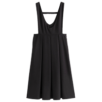 Single-bunch large size womens casual age-reducing U-shaped collar pleated vest dress 2022 winter new slightly fat MM dress