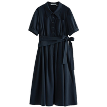 Single bundle plus size womens temperament commuting shirt dress womens summer clothing simple mid-length style