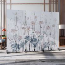 New Chinese office solid wood simple modern folding screen living room small household entrance porch mobile partition wall