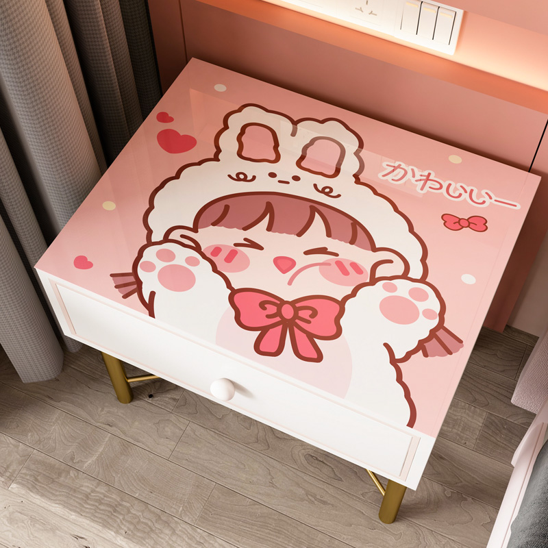 Cartoon Cartoon Children Bedroom Bunk Bed Head Cabinet Geb Waterproof Dust Protection Pvc Soft Glass Mat Square Cut