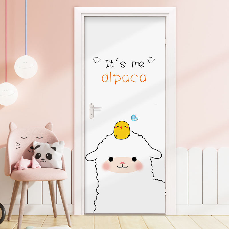 Living room entrance door room bedroom arrangement decorated cozy door sticker whole wooden door old door renovated from sticky damp