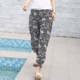 Quần đi biển nữ, quần lụa đi biển mùa hè, quần pyjama mỏng, quần chùm, quần ống rộng, quần chống muỗi cotton lụa người lớn - Quần tây