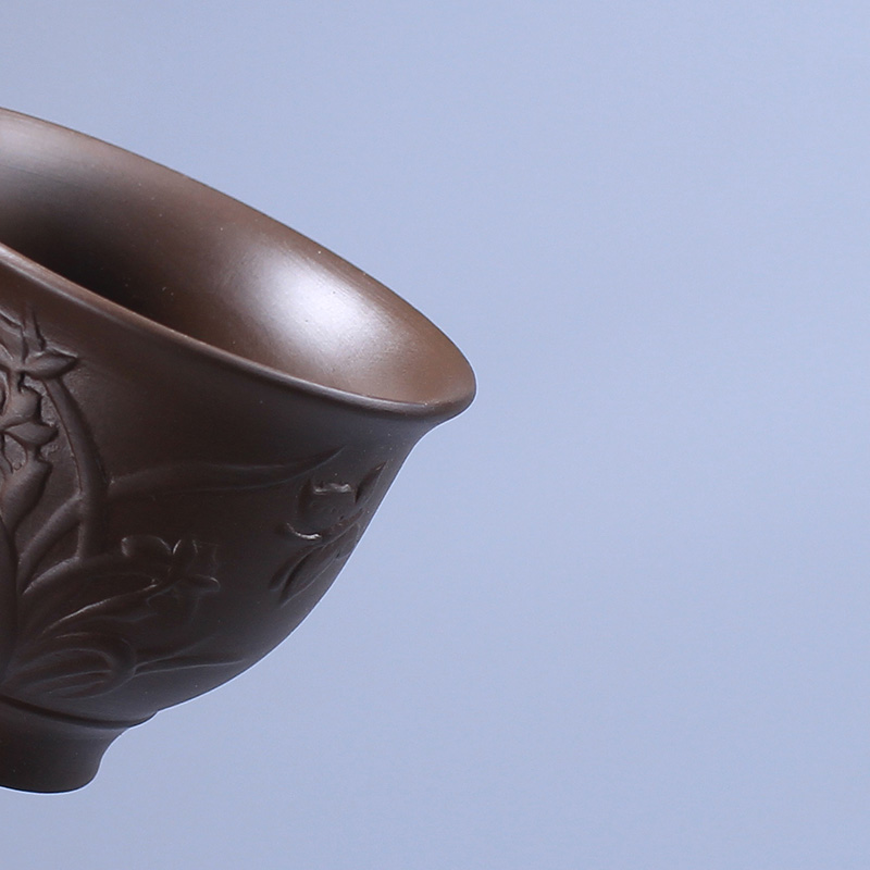 Violet arenaceous masters cup ceramics single cup small sample tea cup retro household single lamp that kung fu tea cups red suit