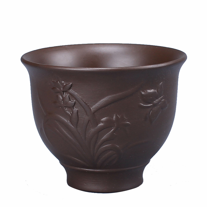 Violet arenaceous masters cup ceramics single cup small sample tea cup retro household single lamp that kung fu tea cups red suit