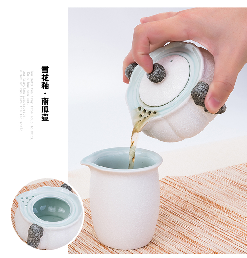 Ceramic teapot tea snowflakes single pot of household contracted and I kung fu tea set a single teapot creative tea