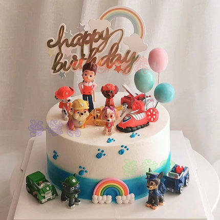 Auspicious ornaments for the year of the dog Puppy ornaments Scene cake decoration dolls Dessert table baking ornaments