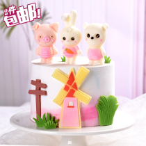 2 pieces cartoon piggy bear Bunny chocolate mold cub bear piggy chocolate silicone mold