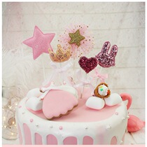Pearl Tree Han Style New Cake Decoration Plug-in Butterfly Knot Plugin Small Cute Deer Crown Small Rabbit Decoration Plugin