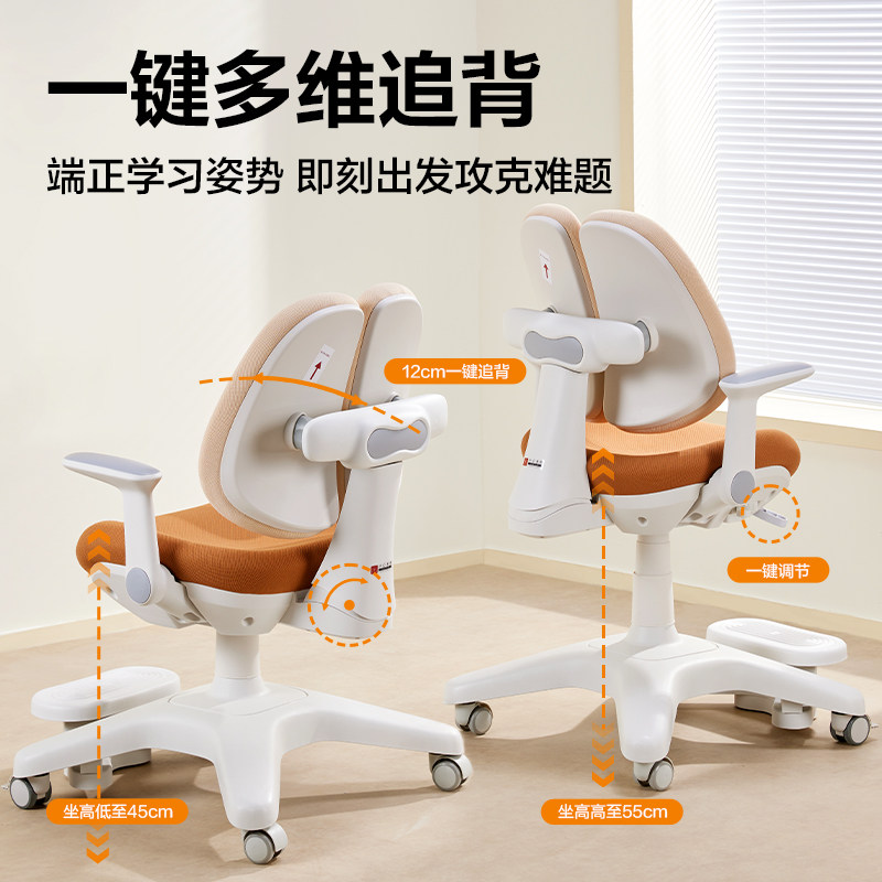 Deli Children's Learning Chair Is a Height-Adjustable Chair for Primary School Students, Suitable for Home Use, Posture Correction, and Desk Use, Specifically Designed for Studying