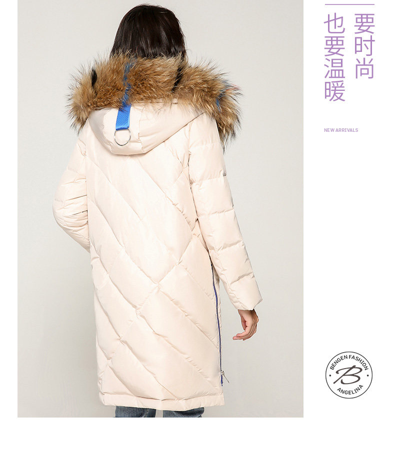 反季好价 冰洁 女士 貉毛大领 中长款羽绒服 图17